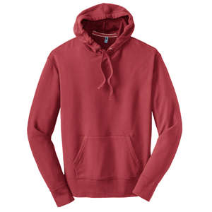 District Threads Vintage French Terry Pullover Hoodie - Dark/All Red, Dashing