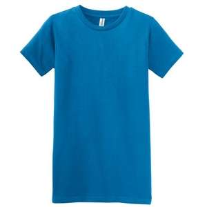 District Threads Junior Ladies Short Sleeve Perfect Weight District Tee - Dark/Colors Turquoise, Bright