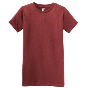 District Threads Junior Ladies Short Sleeve Perfect Weight District Tee - Dark/Colors Red, Deep Heathered