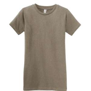 District Threads Junior Ladies Short Sleeve Perfect Weight District Tee - Dark/Colors Latte, Heathered