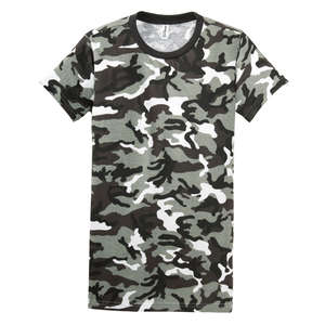 District Threads Junior Ladies Short Sleeve Camo Perfect Weight District Tee - Dark/All Camo, Winter