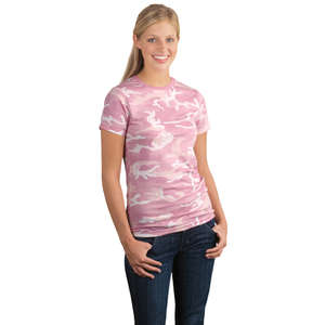 Custom Promotional District Threads Junior Ladies Short Sleeve Camo Perfect Weight District Tee - Dark/All