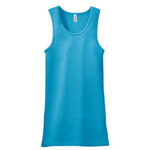 District Threads Junior Ladies 2x1 Tank - Dark/All Turquoise, Light