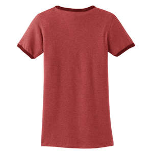 District Threads Junior Ladies Heathered Jersey Perfect Weight Ringer Tee - Dark/All 