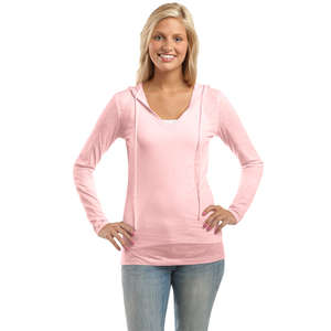 District Threads Junior Ladies Slub V-Neck Hoodie - Dark/All
