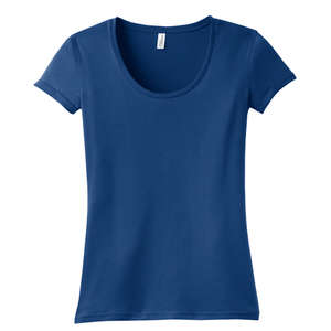 District Threads Junior Ladies Deep Scoop Tee - Dark/All Blue, Bay