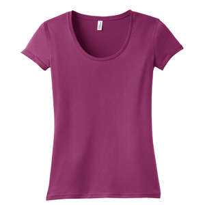 District Threads Junior Ladies Deep Scoop Tee - Dark/All Berry, Bright