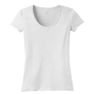 District Threads Junior Ladies Deep Scoop Tee - Dark/All White
