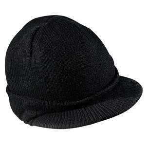 District Threads Knit Hat with Bill - Dark/All Black