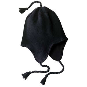 District Threads Knit Hat with Earflaps - Dark/All Black