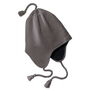 District Threads Knit Hat with Earflaps - Dark/All Gray, Heather