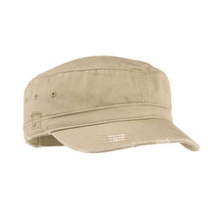 District Threads Distressed Military Hat - Dark/All Khaki
