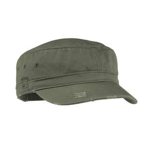 District Threads Distressed Military Hat - Dark/All Olive