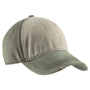 District Threads Distressed Contrast Cap DT606 - Dark/All Olive/Sandstone