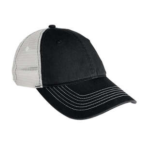 District Threads Mesh Back Cap - Dark/All Black/White