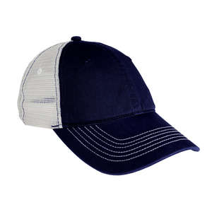 District Threads Mesh Back Cap - Dark/All Blue, Navy/White