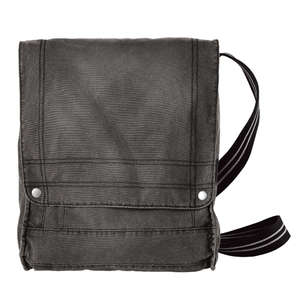 District Threads Vertical Notebook Canvas Field Bag - Dark/All Charcoal