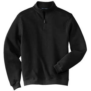 Port Authority Flatback Rib Quarter-Zip Pullover - Dark/All Black