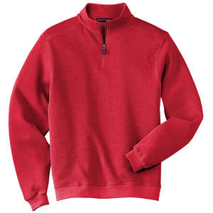 Port Authority Flatback Rib Quarter-Zip Pullover - Dark/All Red, True
