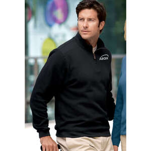 Custom Promotional Port Authority Flatback Rib Quarter-Zip Pullover - Dark/All