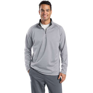 Sport-Tek Sport-Wick Quarter-Zip Fleece Pullover - Dark/All Silver/Black