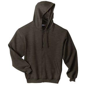 Sport-Tek Full-Zip Hooded Sweatshirt - Dark/All Charcoal, Heathered