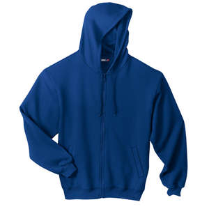 Sport-Tek Full-Zip Hooded Sweatshirt - Dark/All Blue, Royal