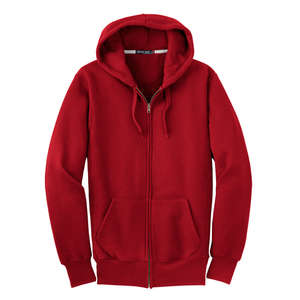 Sport-Tek Super Heavyweight Full-Zip Hooded Sweatshirt - Dark/All Red