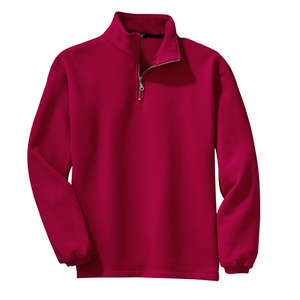 Port Authority Signature Sueded Finish Quarter-Zip Sweatshirt - Dark/All Red, True