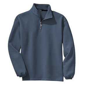 Port Authority Signature Sueded Finish Quarter-Zip Sweatshirt - Dark/All Blue, Steel