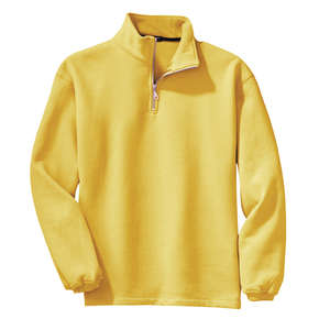 Port Authority Signature Sueded Finish Quarter-Zip Sweatshirt - Dark/All Yellow
