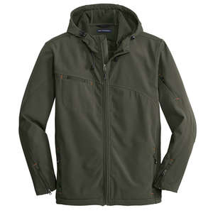 Port Authority Textured Hooded Soft Shell Jacket - Dark/All 