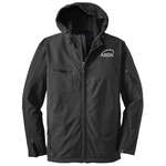 Personalized Outerwear - Port Authority Textured Hooded Soft Shell Jacket - Dark/All