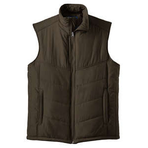 Port Authority Puffy Vest - Dark/All Espresso/Green, Foliage
