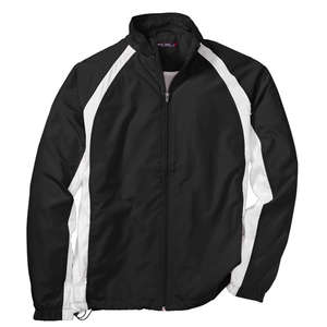 Sport-Tek 5-in-1 Performance Full-Zip Warm-Up Jacket - Dark/All Black/White
