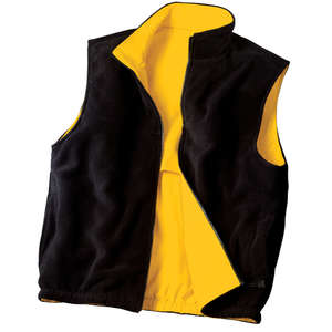Port Authority Reversible Terra-Tek Nylon and Fleece Vest - Dark/All Goldenrod/Black