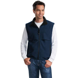 Port Authority Reversible Terra-Tek Nylon and Fleece Vest - Dark/All Blue, Navy/Blue, Navy