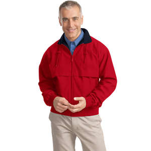 Port Authority Classic Poplin Jacket - Dark/All Red/Blue, Navy