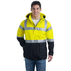 Port Authority ANSI Class 3 Safety Heavyweight Parka - Dark/All