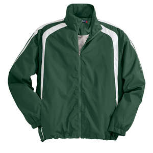 Sport-Tek Colorblock Raglan Jacket - Dark/All Green, Forest/White