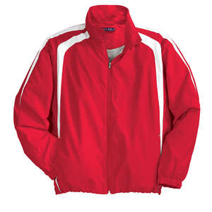 Sport-Tek Colorblock Raglan Jacket - Dark/All Red/White