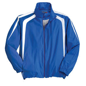 Sport-Tek Colorblock Raglan Jacket - Dark/All Blue, Royal/White
