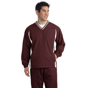 Sport-Tek Tipped V-Neck Raglan Wind Shirt - Dark/All