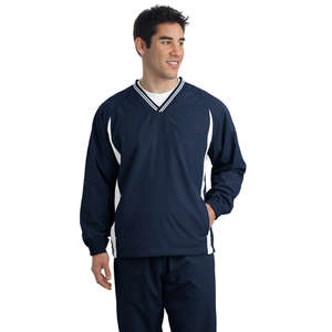 Sport-Tek Tipped V-Neck Raglan Wind Shirt - Dark/All