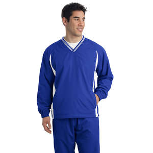 Sport-Tek Tipped V-Neck Raglan Wind Shirt - Dark/All