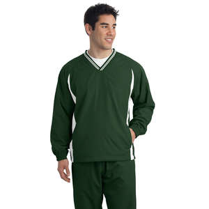 Sport-Tek Tipped V-Neck Raglan Wind Shirt - Dark/All