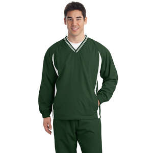 Sport-Tek Tipped V-Neck Raglan Wind Shirt - Dark/All