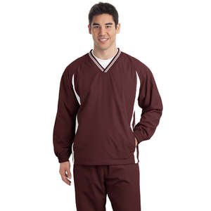 Sport-Tek Tipped V-Neck Raglan Wind Shirt - Dark/All