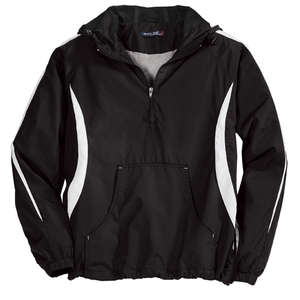 Sport-Tek Colorblock Raglan Anorak - Dark/All Black/White