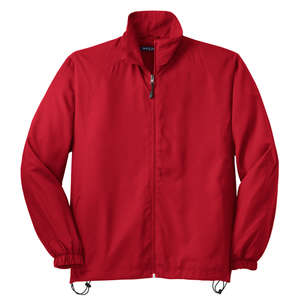 Sport-Tek Full-Zip Wind Jacket - Dark/All Red, True